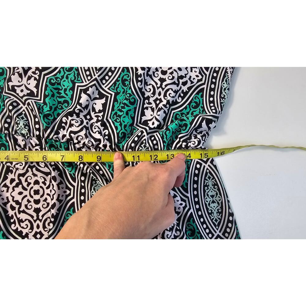 Whbml Maxi Dress geometric Keyhole Sleeveless Green Long jewel embellished Small - Picture 10 of 10